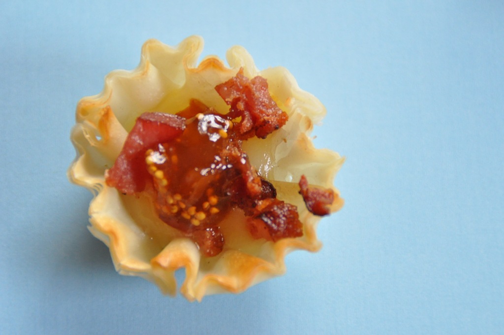 Baked Brie and Bacon Jam Phyllo Cups - Wry Toast