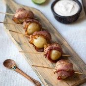 Bacon wrapped roasted potatoes©RhondaAdkinsPhotography 2014